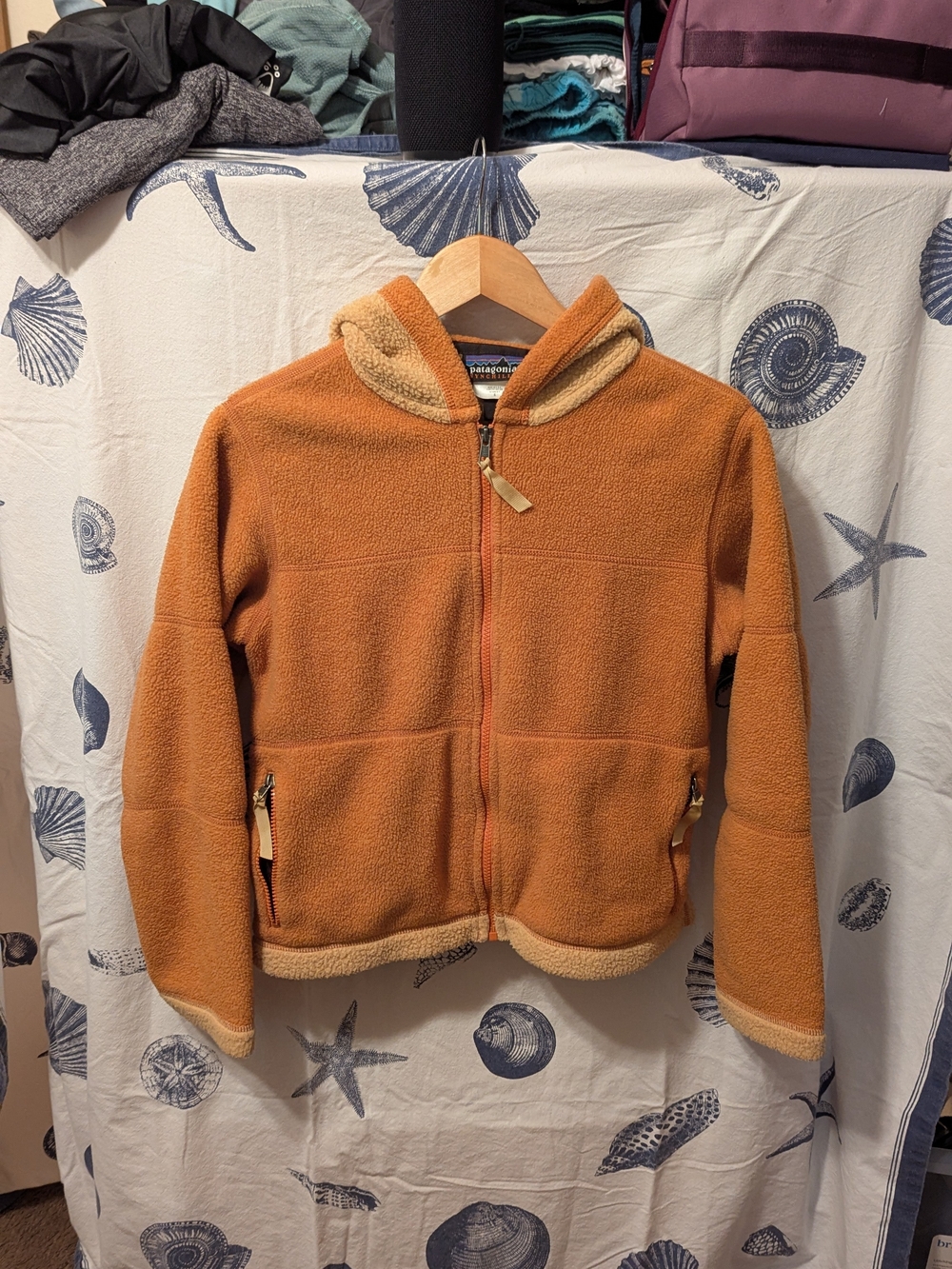 Patagonia Vintage Synchilla Arctic Jacket Orange Hoodie Size Small